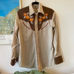 1970s AUTHENTIC WESTERN COWBOY BUTTON UP